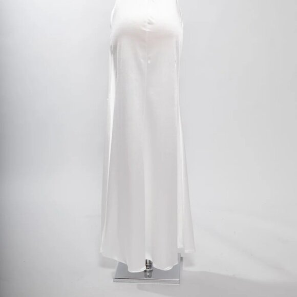 NEW LONG FORMAL SLEEVELESS SHEATH SOLID PROM DRESS W/ GATHERED WAISTLINE TC D601 - Picture 6 of 9